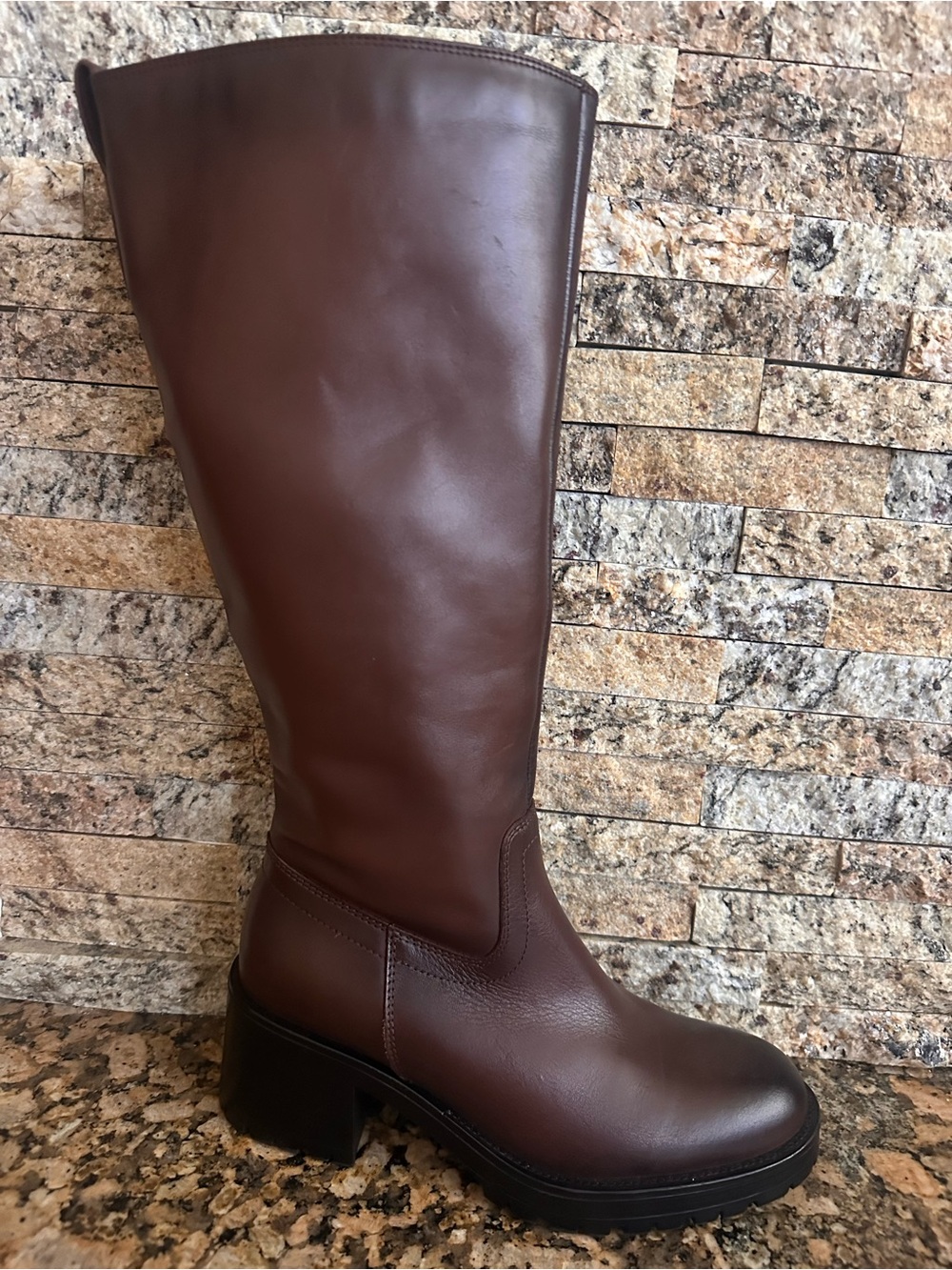 La Canadienne "Wind" Brown Leather Tall Boots - Size US 9.5 / EU 39